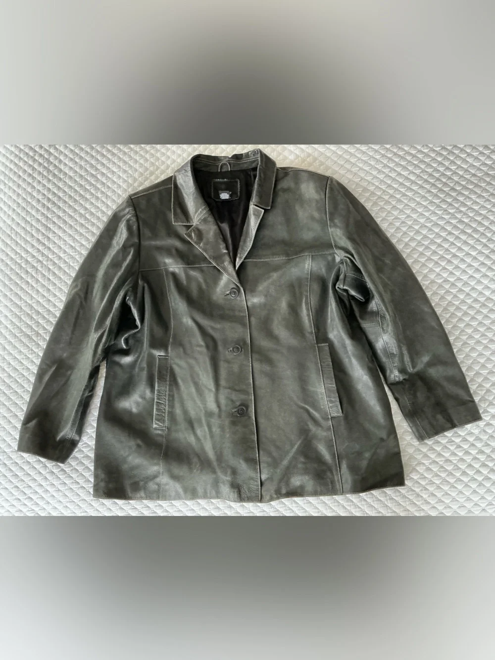 Vintage Mossimo Black Leather Blazer Jacket 24W Y2K